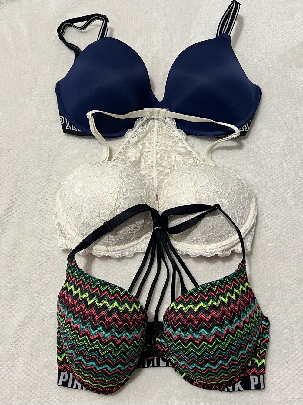 PINK by Victoria’s Secret Bra Bundle- 3 Bras, Size 34DD